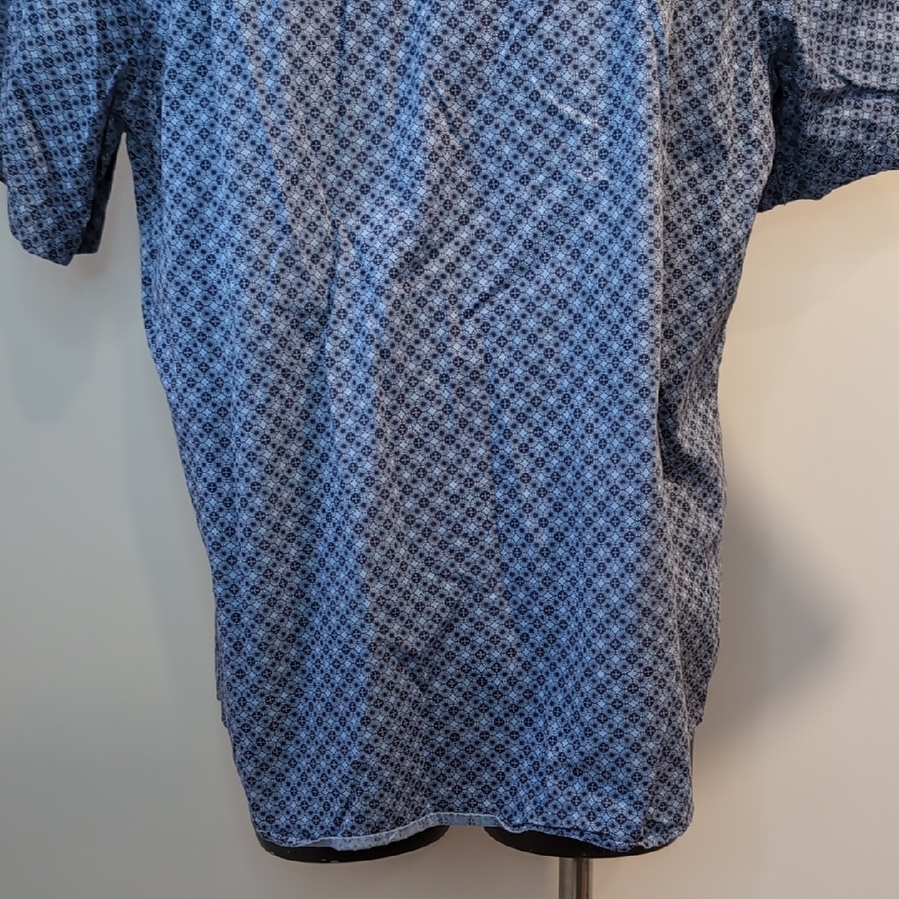 Merrell Blue Patterned Button-Up Shirt Short Sleeve - Picture 6 of 11